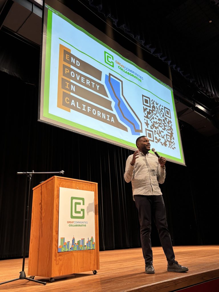 Michael Tubbs, Founder and Director of EPIC (Ending Poverty in California), delivers the keynote address at the 2025 Advocacy Training and Capacity Building Conference.